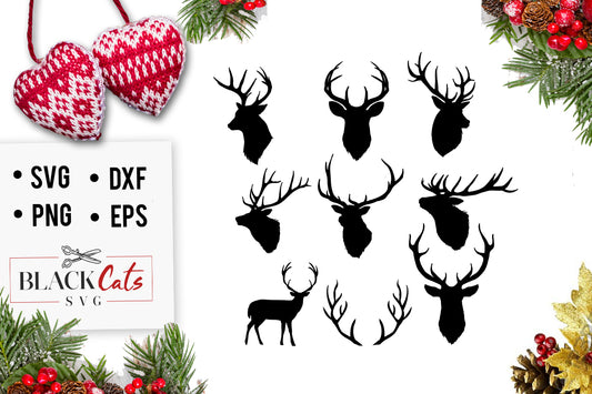 Deer Heads SVG