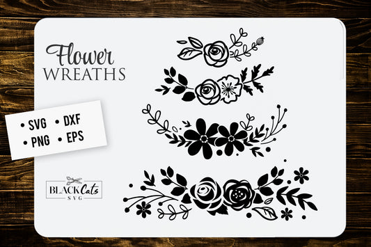 Flowers wreaths SVG file Cutting File Clipart in Svg, Eps, Dxf, Png for Cricut & Silhouette