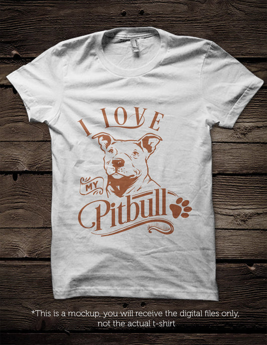 I love my Pitbull -  SVG file Cutting File Clipart in Svg, Eps, Dxf, Png for Cricut & Silhouette - BlackCatsSVG