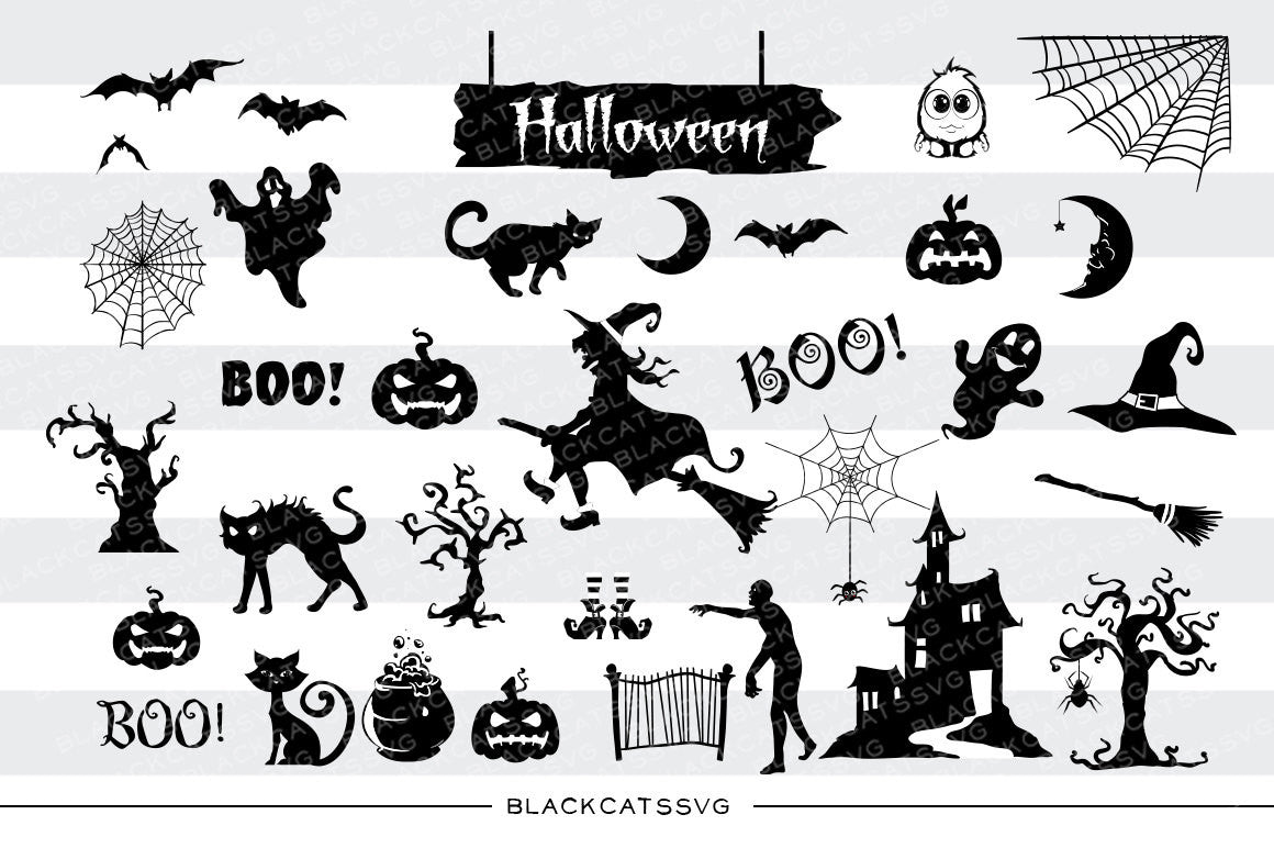 Big pack for Halloween - 31 SVG file Cutting File Clipart in Svg, Eps, Dxf, Png for Cricut & Silhouette - Halloween SVG - BlackCatsSVG