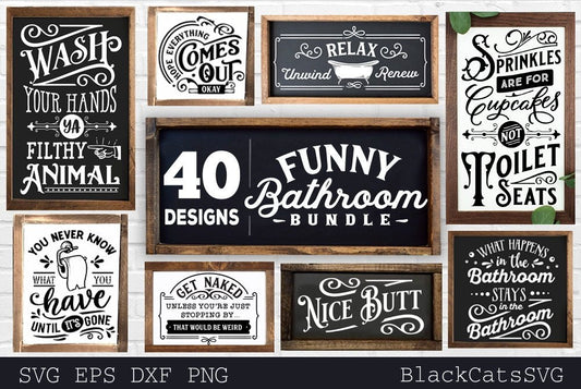 Funny Bathroom Bundle SVG 40 designs vol 1