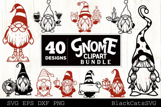 Christmas Gnomes SVG bundle Gnome clipart SVG 40 designs