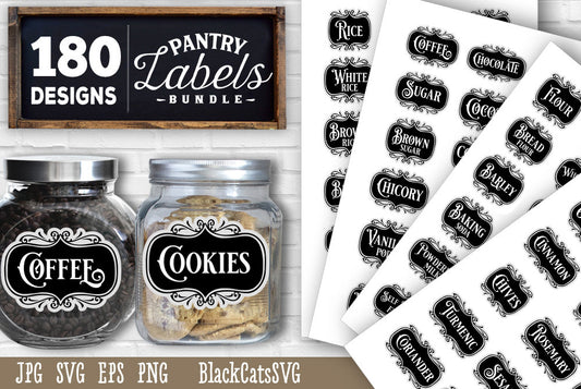 Pantry Labels SVG Bundle Complete collection Kitchen SVG