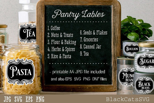 Pantry Labels SVG Bundle Complete collection Kitchen SVG