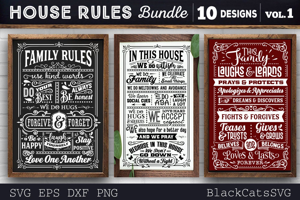 House Rules Bundle SVG 10 designs vol 1