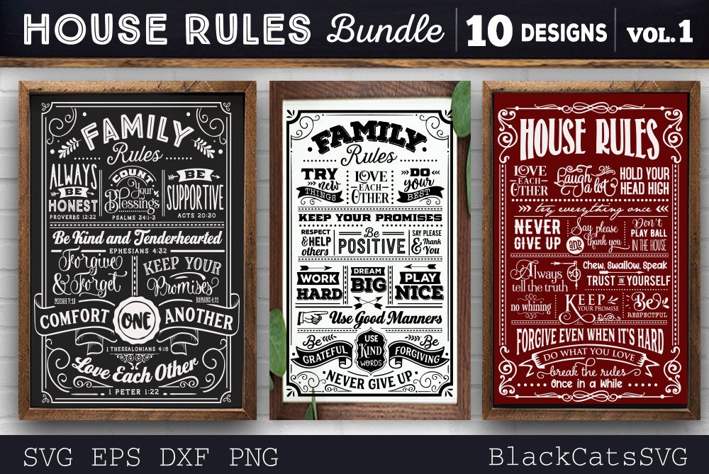 House Rules Bundle SVG 10 designs vol 1