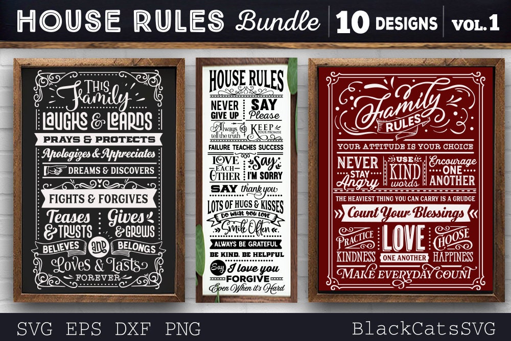 House Rules Bundle SVG 10 designs vol 1