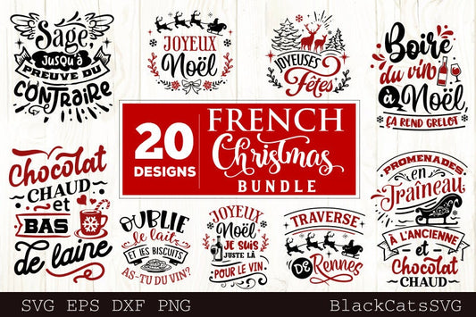 French Christmas SVG Bundle 20 designs