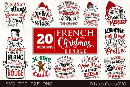 French Christmas SVG Bundle 20 designs