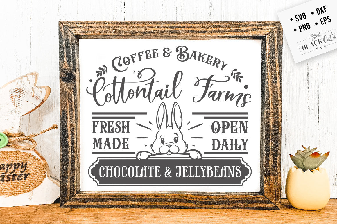 Cottontail Farms coffee SVG, Easter SVG,  Cottontail Farms SVG, Easter Bunny svg, Vintage Easter svg