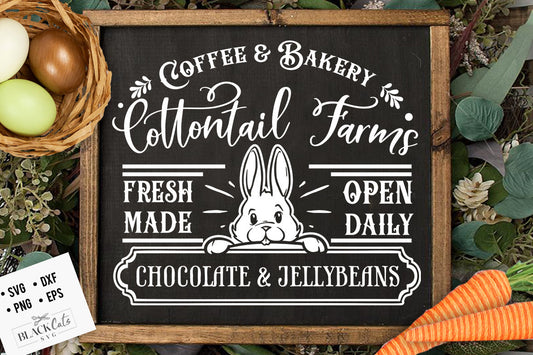 Cottontail Farms coffee SVG, Easter SVG,  Cottontail Farms SVG, Easter Bunny svg, Vintage Easter svg