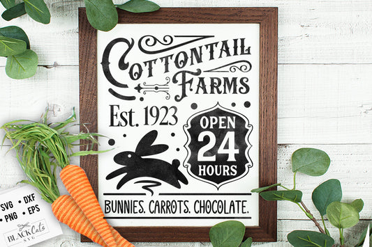 Easter Bunny SVG, Cottontail Farms SVG,  Easter SVG,  Easter Bunny svg, Vintage Easter svg