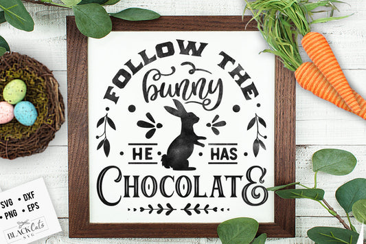 Follow the bunny svg, Easter Bunny SVG,  Cottontail Farms SVG, Easter Bunny svg, Vintage Easter svg