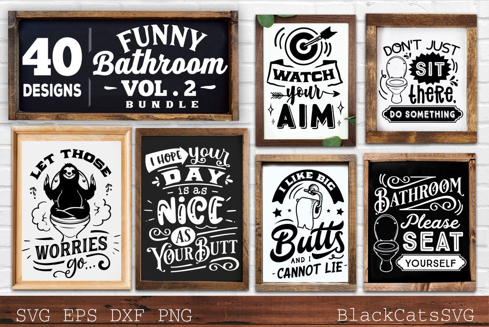 Funny Bathroom Bundle SVG 40 designs vol 2