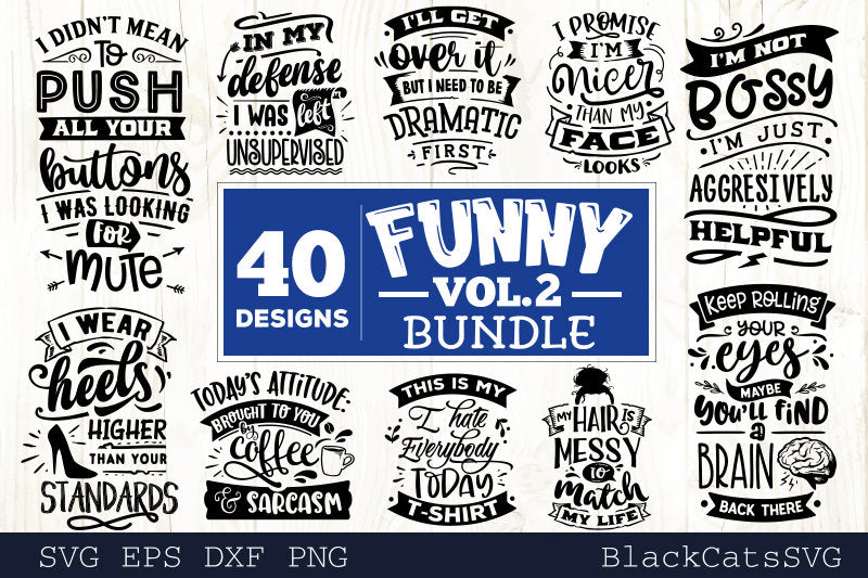 Funny Quotes Bundle 40 Designs vol 2