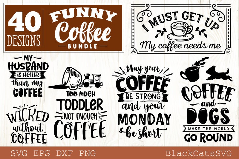 Funny Coffee Bundle SVG 40 designs