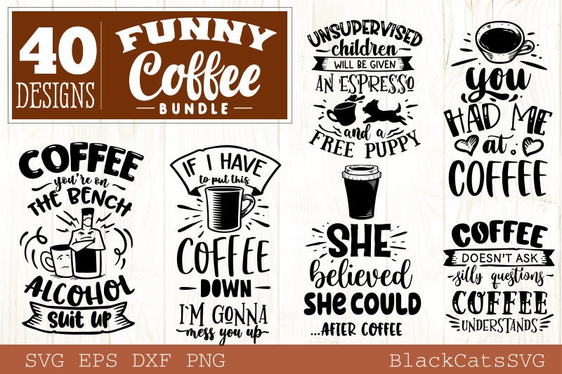 Funny Coffee Bundle SVG 40 designs