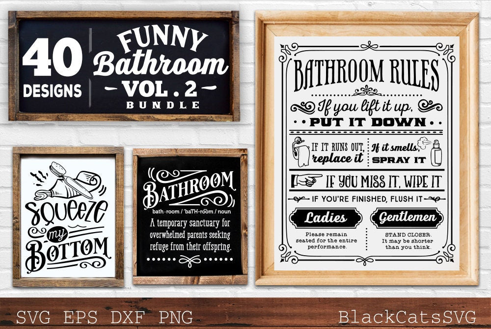 Funny Bathroom Bundle SVG 40 designs vol 2