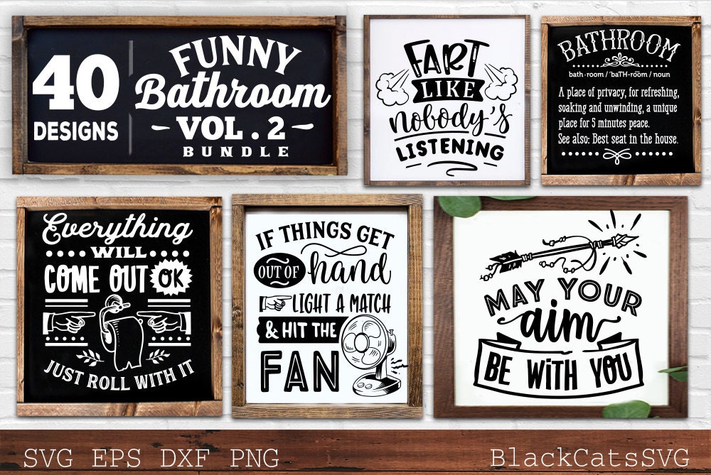 Funny Bathroom Bundle SVG 40 designs vol 2