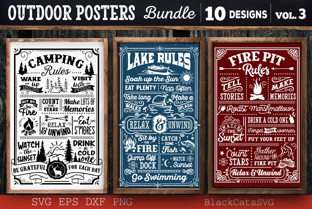 Outdoor Rules Bundle SVG 10 designs