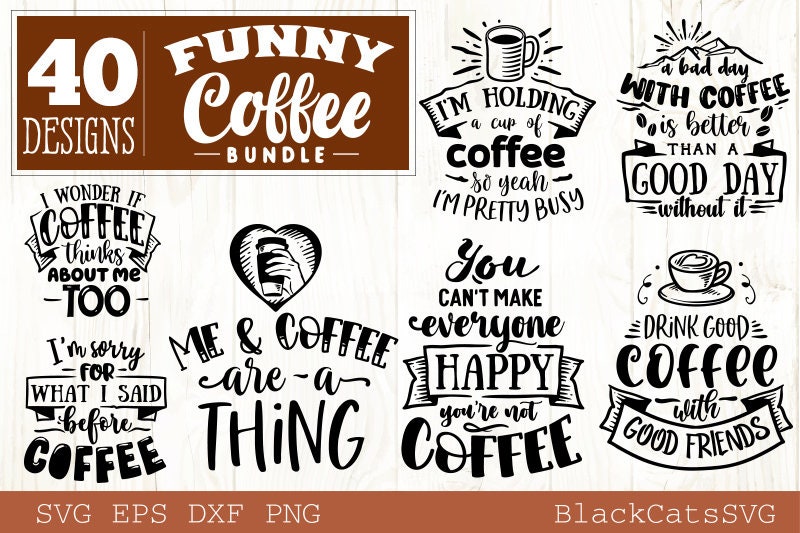 Funny Coffee Bundle SVG 40 designs