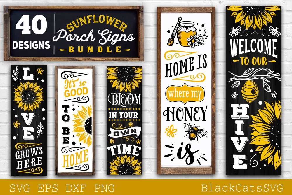 Sunflower Porch signs SVG bundle 40 designs