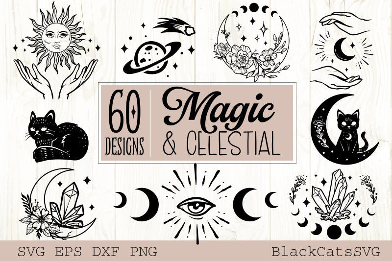 Magic and Celestial SVG bundle 60 designs