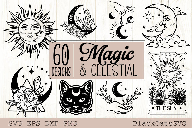 Magic and Celestial SVG bundle 60 designs