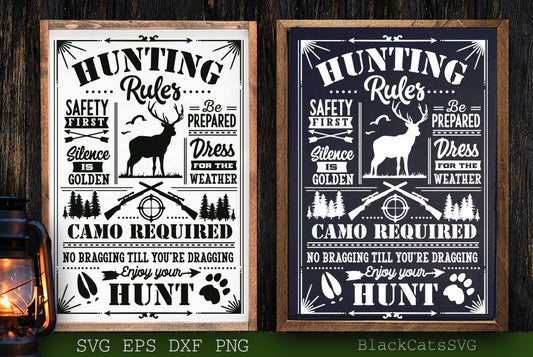 Hunting rules svg, Hunting poster svg, Hunting vintage poster svg, Outdoors poster svg, Camping poster svg, Outdoor Rules,