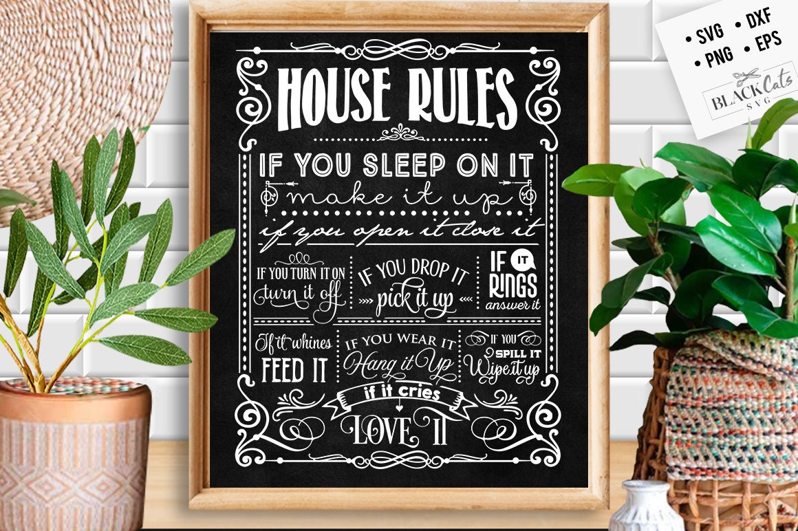 House Rules SVG, House rules poster svg, Welcome to our house svg, Family rules svg,  In this house poster svg, In this Family svg,