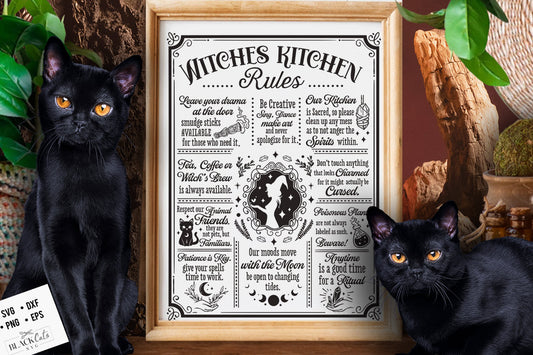 Witches Kitchen Rules SVG, Witch kitchen svg, Kitchen Rules svg, Kitchen vintage poster svg, Witches Kitchen svg, Wicthcraft svg