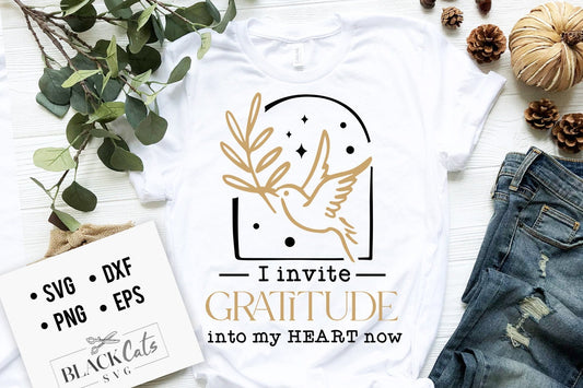 I invite gratitude into my life now svg, Positive affirmations svg, Self love affirmations svg, Universe affirmations svg, Peace svg