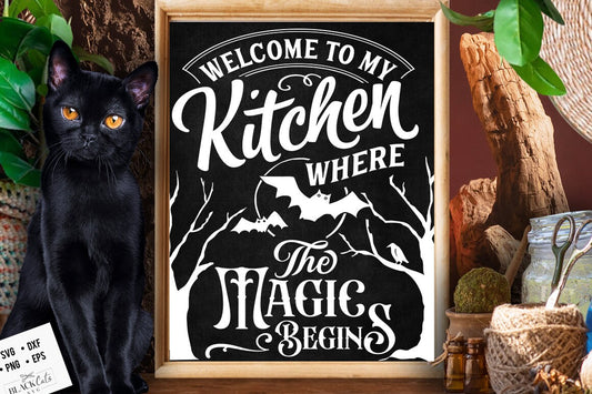 Welcome to my kitchen SVG, Witch kitchen svg, Magic Kitchen svg, Kitchen vintage poster svg, Witches Kitchen svg, Wicthcraft svg