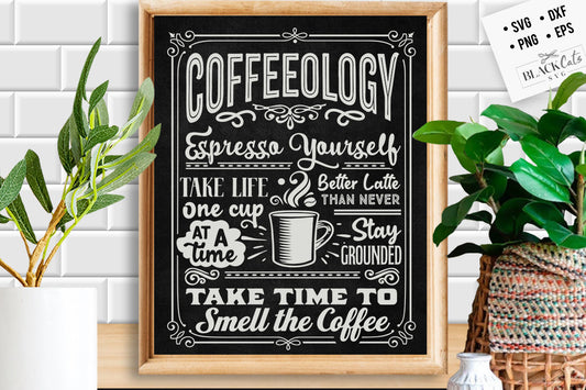 Coffeology SVG, Coffee poster svg,  Coffee svg, Coffee lover svg, caffeine SVG, Coffee Shirt Svg, Coffee mug quotes Svg