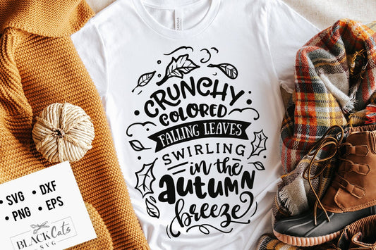 Crunchy leaves svg, Autumn svg, Fall svg, autumn svg design, thanksgiving svg, happy fall svg