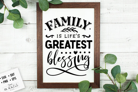 Family is life's greatest blessing svg, Thanksgiving svg, Autumn svg, Fall svg, autumn svg design, Gratitude svg,