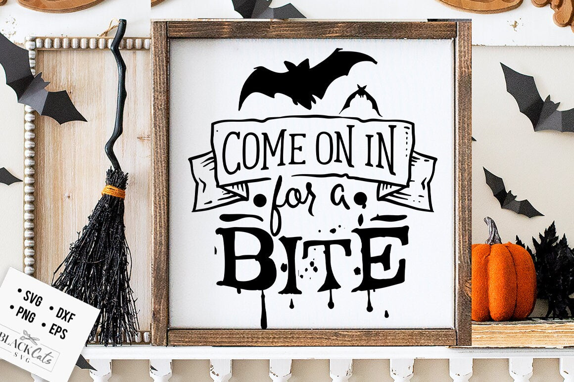 Come on in for a bite svg,  Bats svg, flying bats svg, black bat svg, Halloween svg, Happy Halloween svg, Witch svg