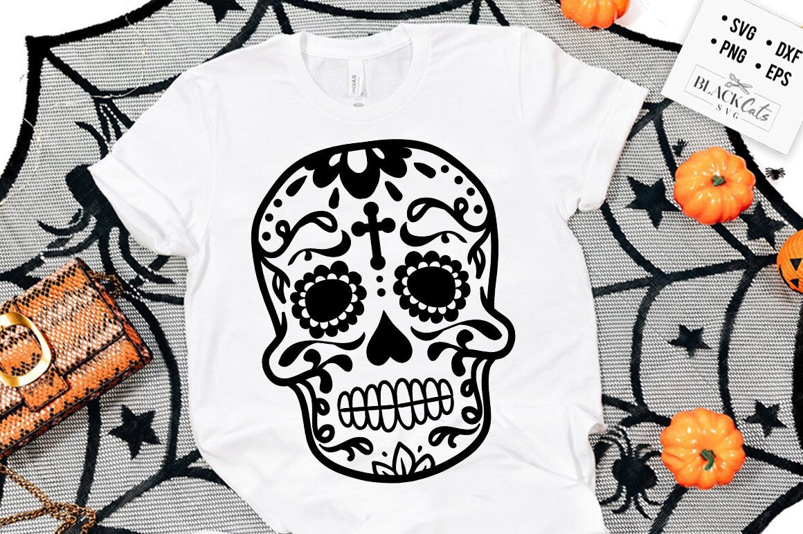 Candy skull svg, sugar skull svg, Halloween svg, Happy Halloween svg, Witch svg