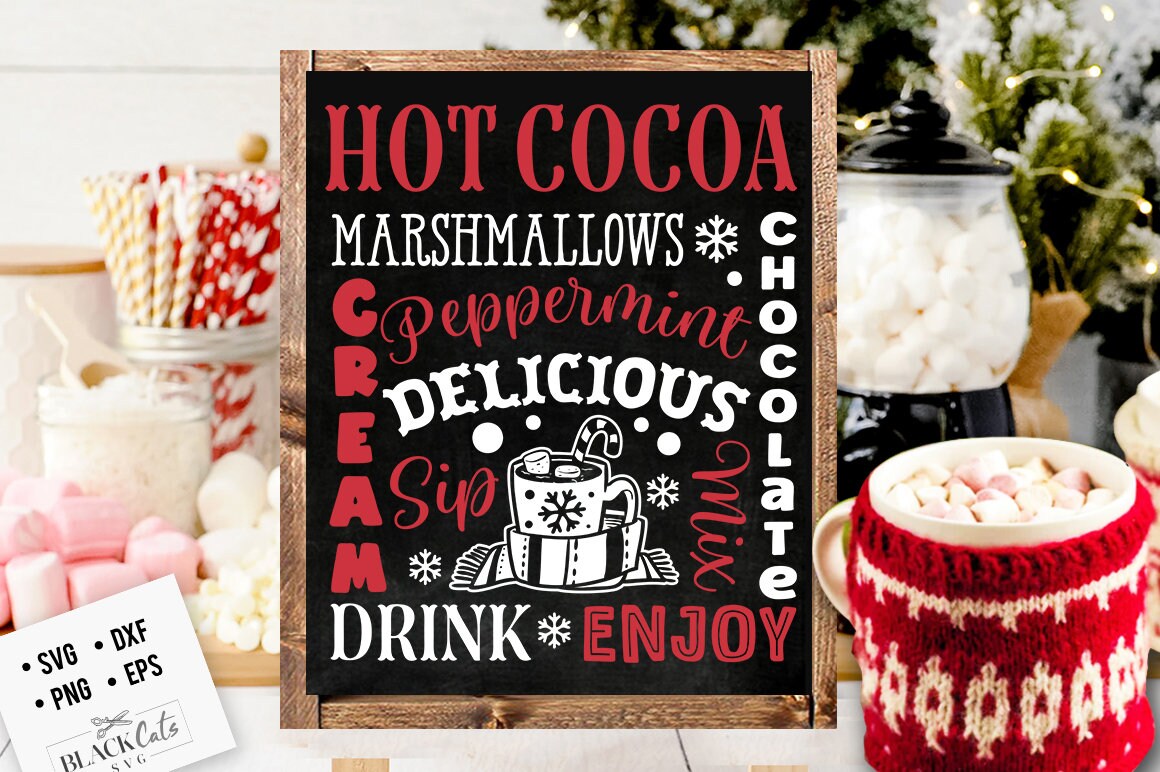 Hot cocoa subway svg, Hot cocoa svg,  Old fashioned hot cocoa svg, Vintage hot cocoa svg, Vintage Christmas svg, served here svg, farmhouse