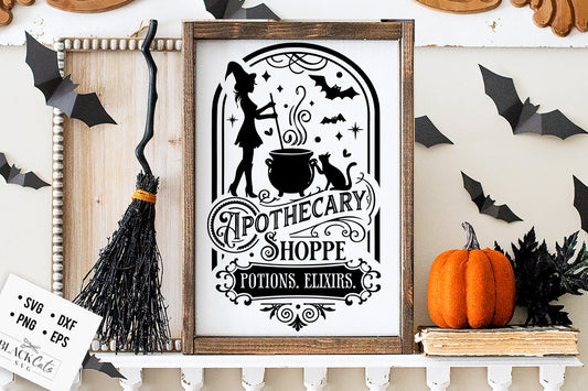 Apothecary shoppe svg, Farmhouse Halloween SVG, Rustic Halloween svg, Farmhouse Halloween sign svg