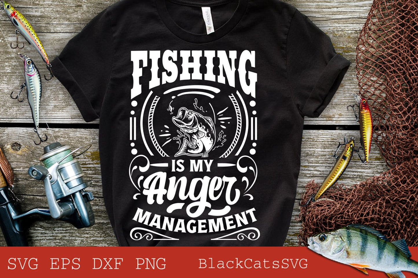 Fishing is my anger management svg, Fishing poster svg, Fish svg, Fishing Svg,  Fishing Shirt, Fathers Day Svg