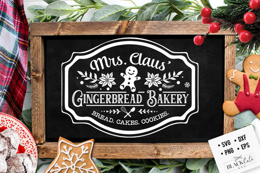 Gingerbread bakery svg, Christmas bakery svg, Gingerbread svg, Gingerbread label svg, Mrs Claus svg, Farmhouse Christmas svg, Vintage