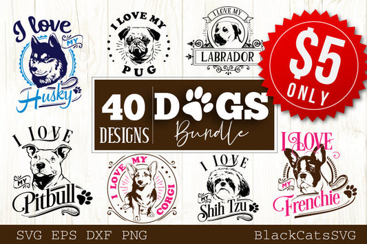 Dogs SVG bundle 40 designs