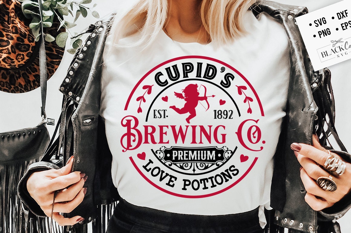 Cupid's Brewing Co SVG, Farmhouse Valentine svg, Cupid's Brewing Co SVG, Cupid's Round label svg, Love potion svg, Premium Love Potions svg