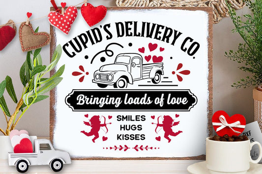 Cupid's Delivery Co svg, Cupid's Delivery svg, Love truck svg, Farmhouse Valentine svg