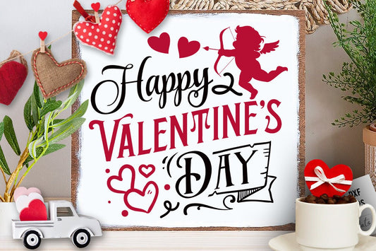 Happy Valentines Day to me svg, Valentine's Day SVG, Farmhouse valentine, Retro Valentine svg, Cupid label svg, Cupid svg