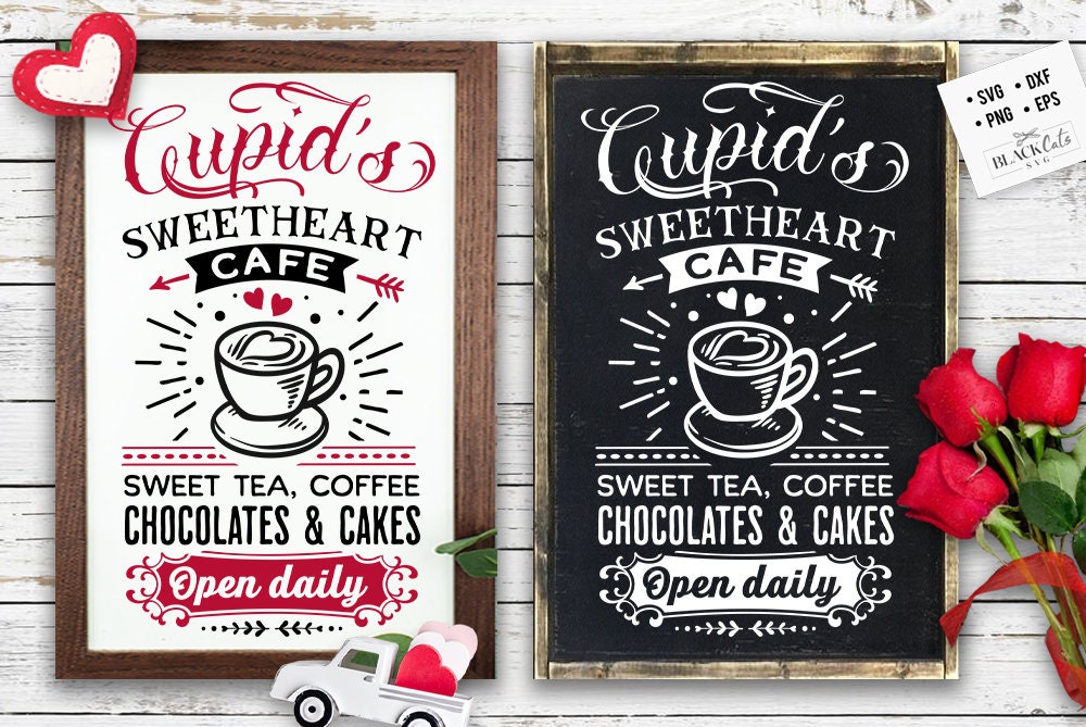 Cupid's sweetheart cafe svg,  sweetheart cafe svg,  Farmhouse Valentine svg, Cupid's Cafe svg, Farmhouse Valentine svg, Cupid's Cafe