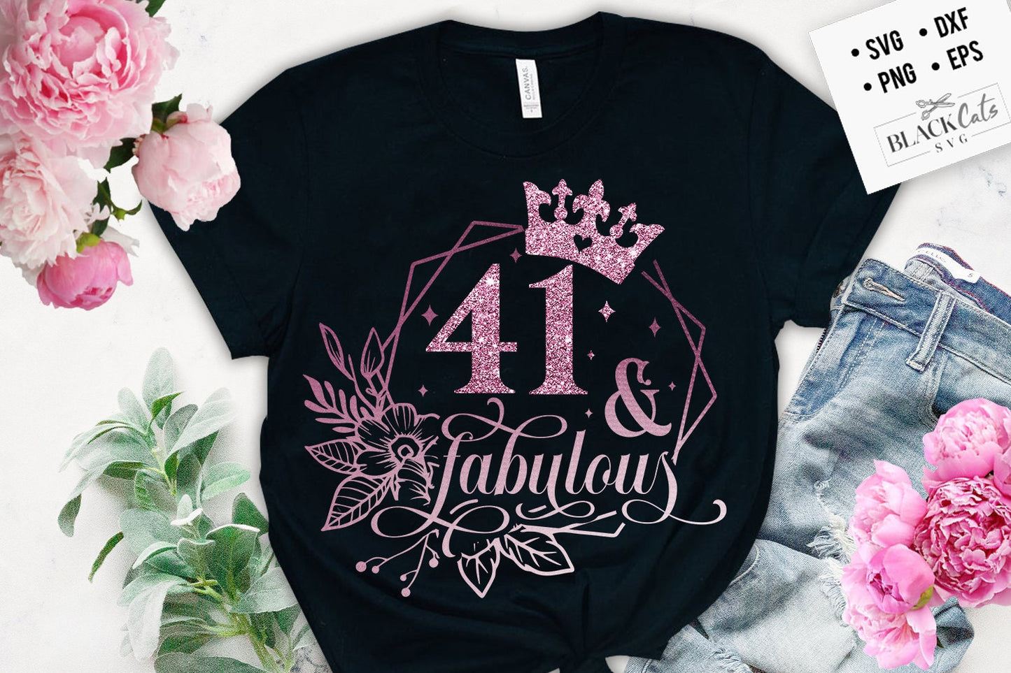 41 and fabulous SVG, 41th Birthday, 41 Fabulous Cut File, 41 Birthday svg,  41th Birthday Gift Svg, 41 Rose Gold Birthday PNG