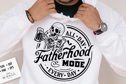 Fatherhood mode svg, all day every day svg, Father's Day svg, Funny Dad svg, Birthday Dad svg, Dad svg, Vintage birthday svg