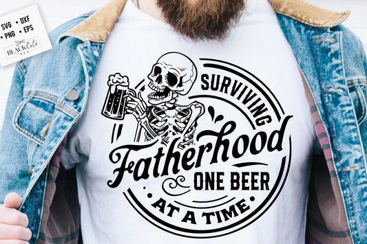 Surviving fatherhood one beer at a time svg, Father's Day svg, Funny Dad svg, Birthday Dad svg, Dad svg, Vintage birthday svg